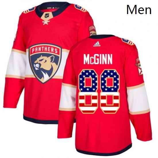 Mens Adidas Florida Panthers 88 Jamie McGinn Authentic Red USA Flag Fashion NHL Jersey